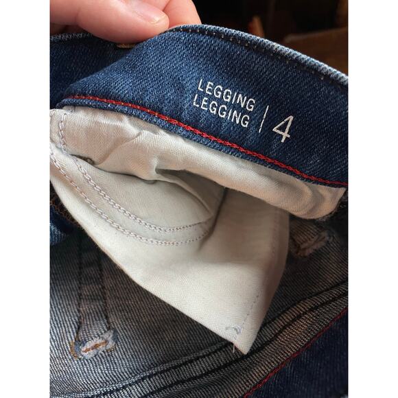 Tommy Hilfiger Ripped Dark Wash Raw Hem Skinny Legging Jeans sz 4 - Picture 6 of 9